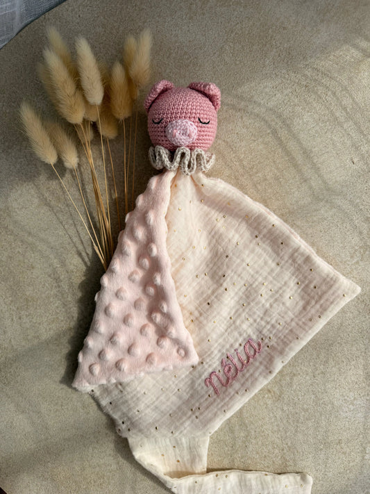 Doudou Cochon - Doudou personnalisé au crochet Ma boutique