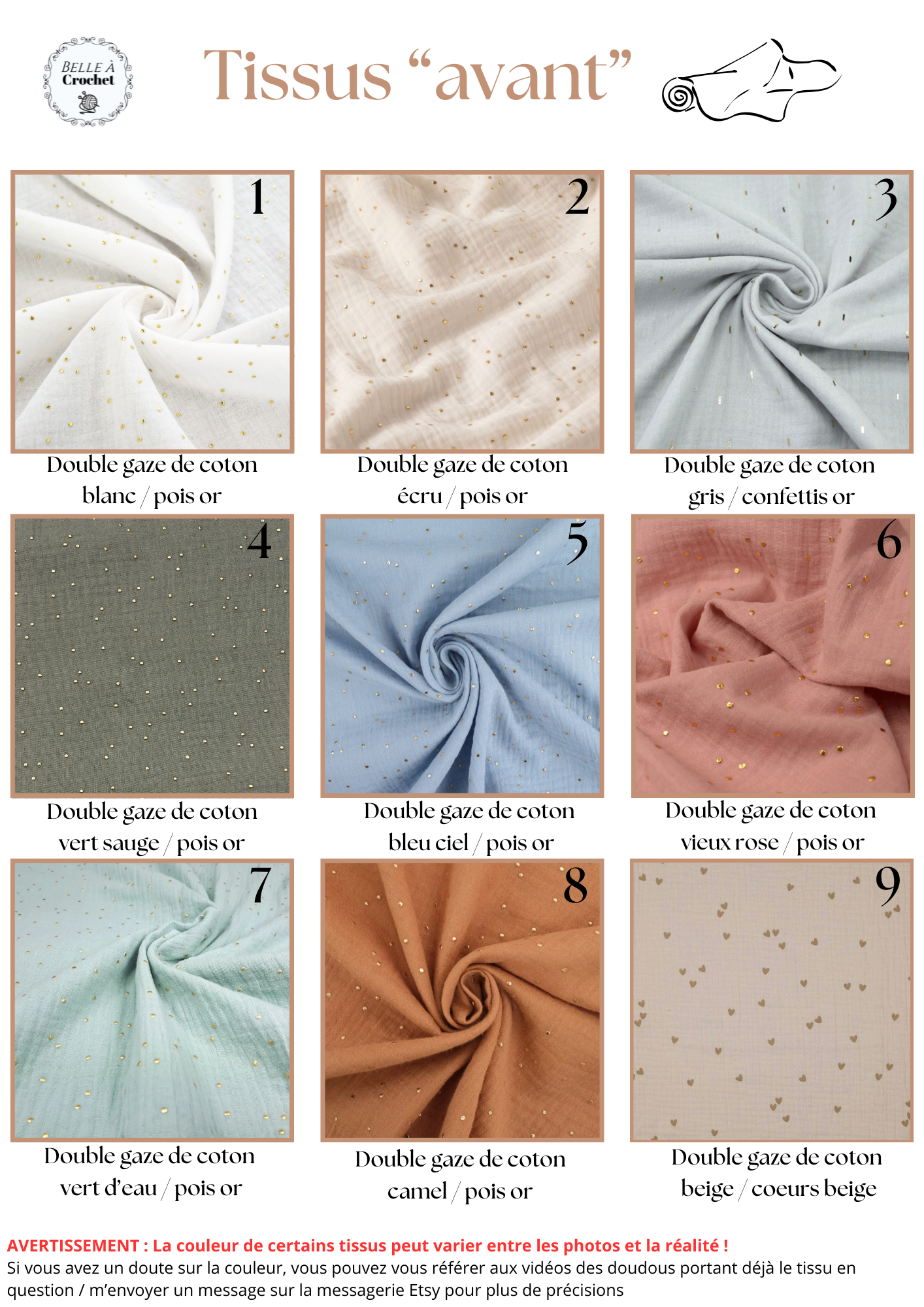 Doudou Biche/Cerf - Doudou personnalisé au crochet