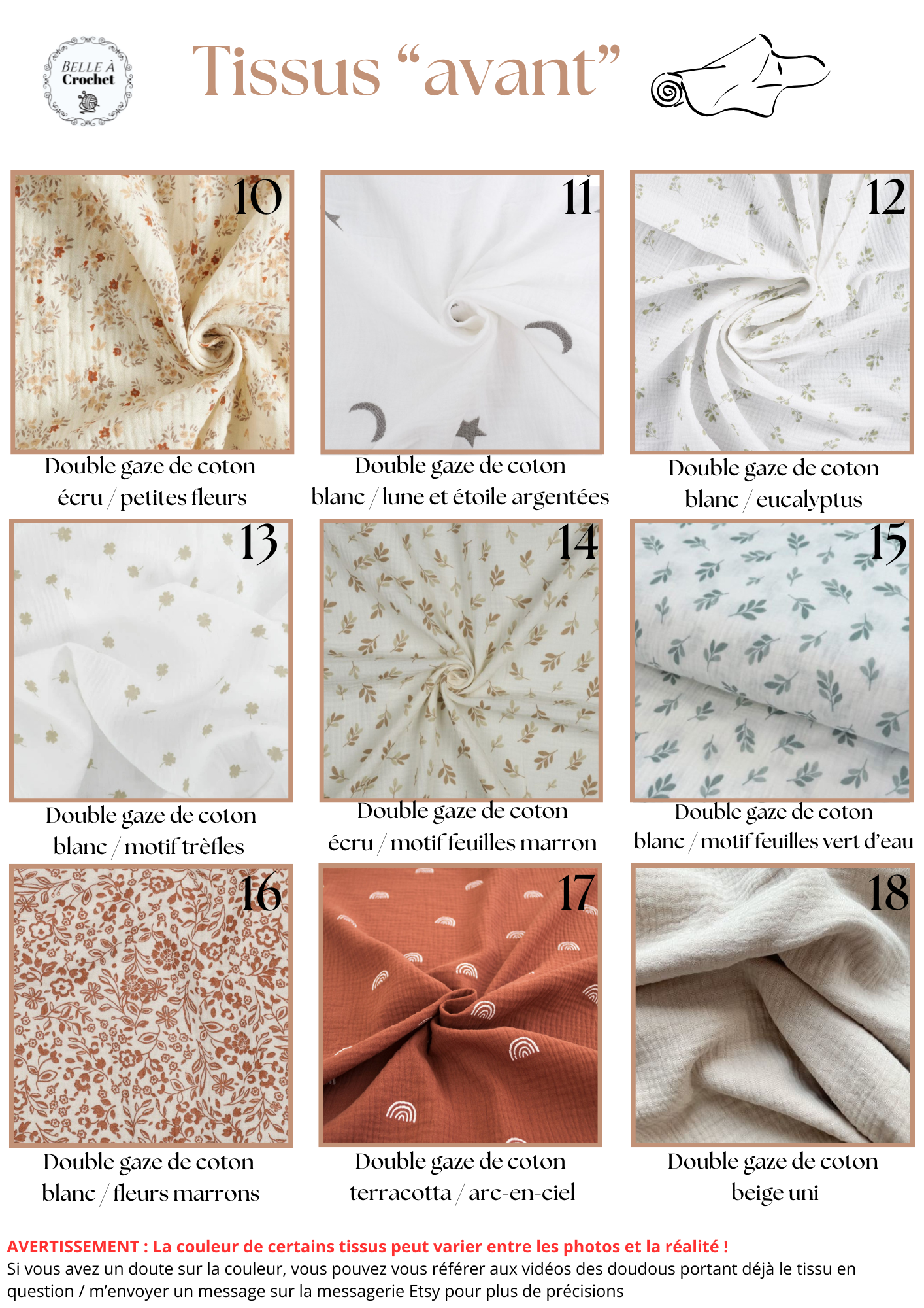 Doudou Biche/Cerf - Doudou personnalisé au crochet